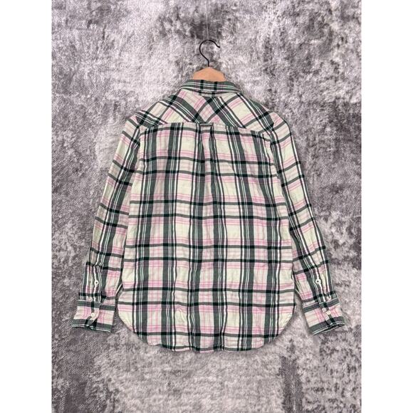 J Crew Classic Fit Plaid Flannel Twill Long Sleeve Button Shirt 2 Womens - Picture 3 of 7